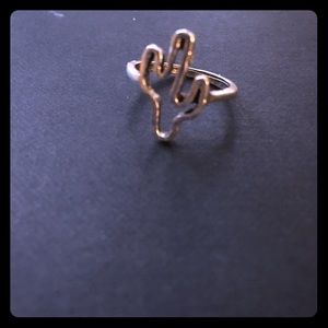 Silver Cactus Midi Ring